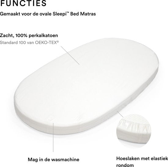 Stokke® Sleepi™ Kinderbett-Spannbetttuch V3 – Weiß