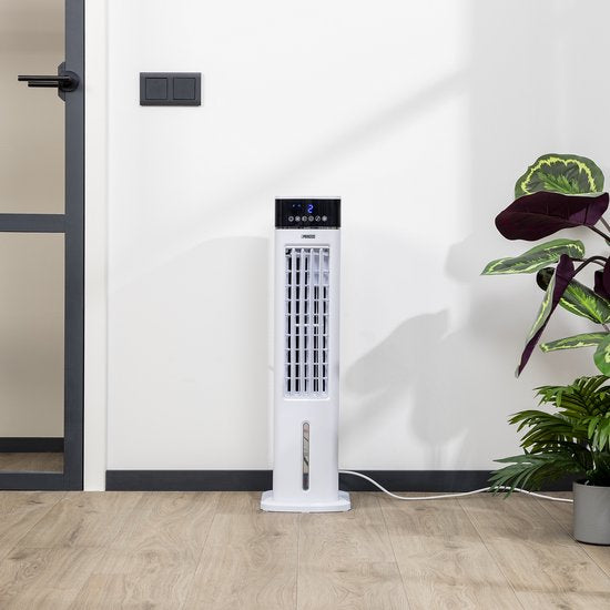 Princess Smart-Luftkühler mit App und Fernbedienung – Luftkühler ohne Schlauch – 3,5 l Wassertank – Oszillierender Ventilator mit Kühlfunktion – Mobiler Luftkühler für Schlafzimmer, Wohnzimmer, Büro – Weiß – Energieeffizient – Timer – 358640