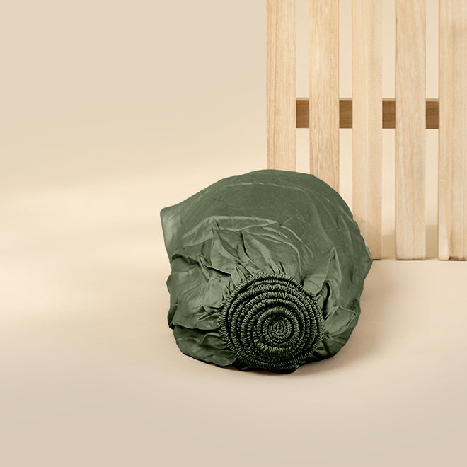 Sjumo Spannbetttuch Tencel™ Satin - 160x200 cm - Salbei Grün