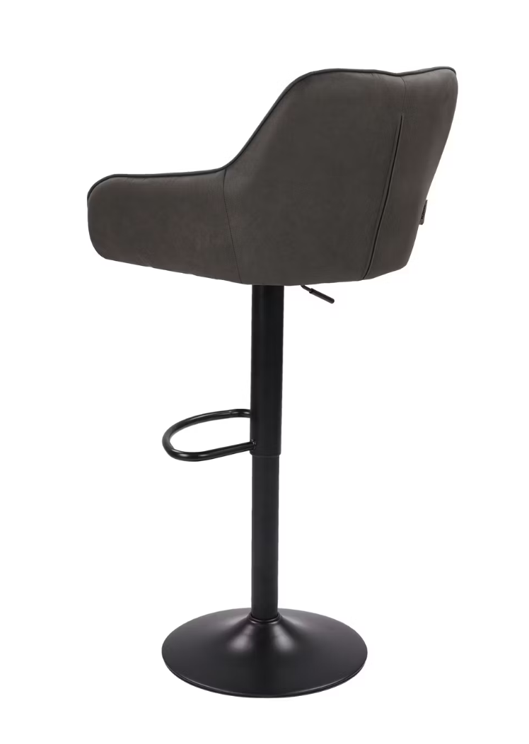 Dutchbone Oliver Barhocker 2er-Set - Anthrazit - 56 x 54 x 109 cm - Verstellbare Sitzhöhe 60-80 cm