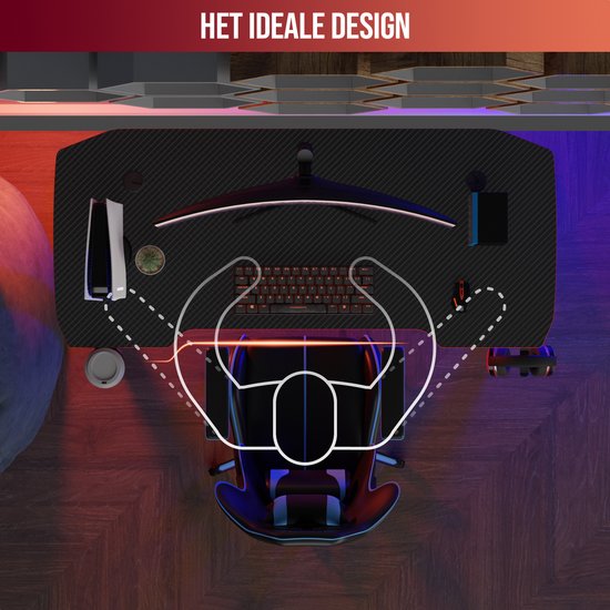 Avalo - Gaming Desk - 100x60x75 CM - Spieltisch - Tisch - Schwarz