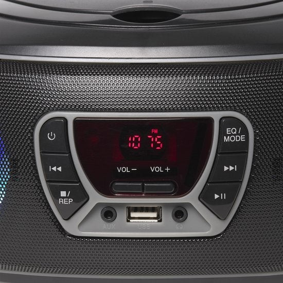Denver Tragbares Radio CD-Player Kinder - Bluetooth - Lichteffekte - Boombox - AUX - FM - TCL212BT - Grau