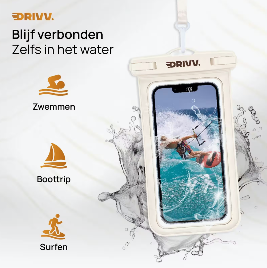 DRIVV Wasserdichtes Handy-Etui, 2er-Set – Beige – 20,5 x 12 x 1 cm – IP68, schwimmfähig