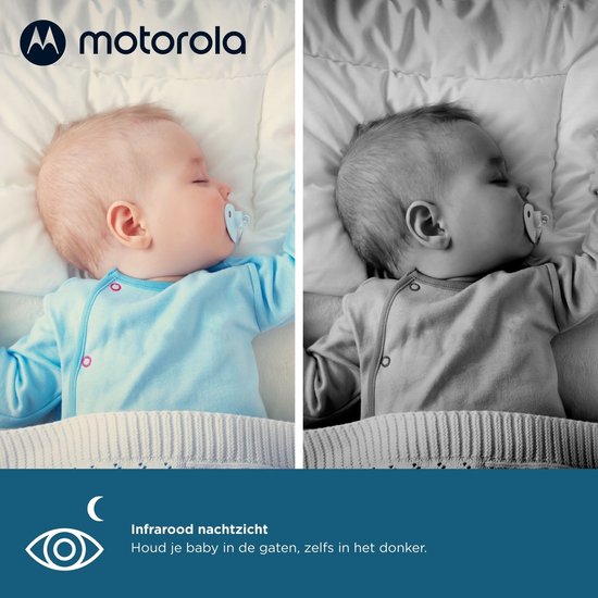 Motorola Nursery Babyphone mit Kamera – Babyphone VM75 – Babykamera mit Farbdisplay, Zwei-Wege-Kommunikation, Schlafliedern und Infrarot-Nachtsicht – 300 m Reichweite
