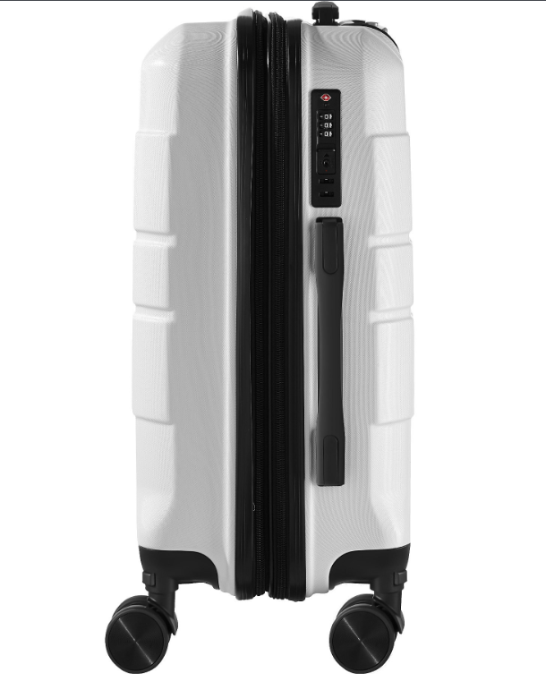 tectake Brice Kofferset, 3-teilig – L, M & S – ABS – 360°-Rollen – TSA-Schloss – Weiß