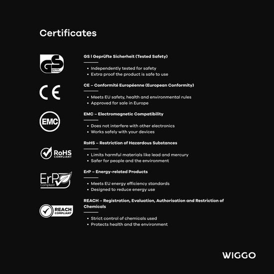 Wiggo WH-E614G(B) – Einbau-Induktionskochfeld – 60 cm – 4 Kochzonen – Schieberegler – 1-phasig, ohne Stecker – 5 Jahre Garantie – Schwarz
