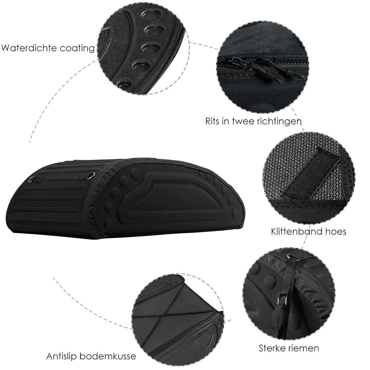 Coast Car Roof Box mit Riemen Dach Tasche - 400L - Schwarz