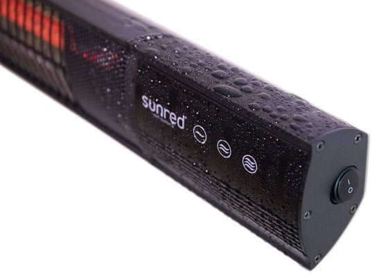 Sunred - Dark line - Schwarz - Wandmodell - Terrassenheizung - Carbon rose gold technology - 2500 W - ECO - 3 Einstellungen - Fernbedienung - Elektroheizung