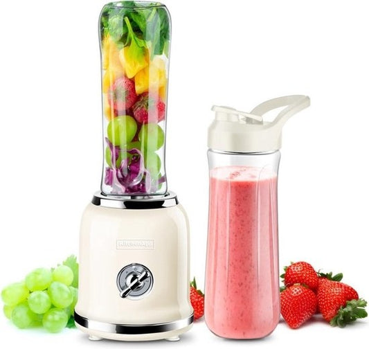 KitchenApp - Retro-Mixer - zum Mitnehmen - Smoothie-Maker - Inklusive zwei Flaschen