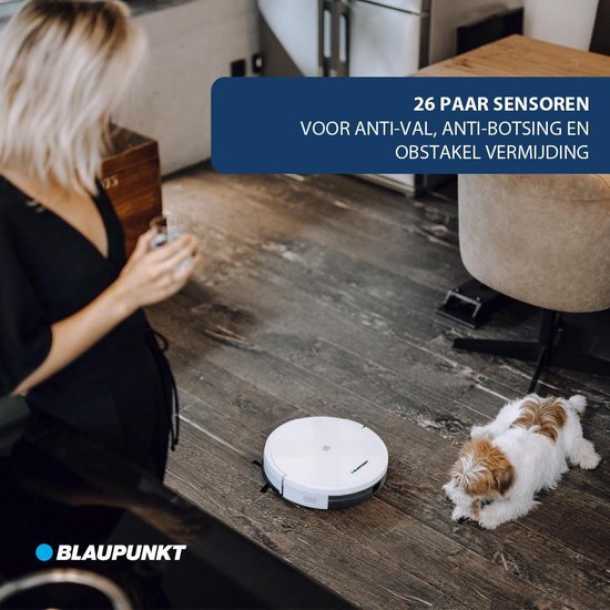 Blaupunkt Staubsaugerroboter - Bluebot XVAC - Mit Ladestation - Smart Navigation - Weiß
