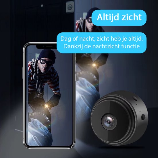 Tech Essentials Mini-Spionagekamera – 1080p – mit WLAN-App – Mikro-Überwachungskamera – für den Innenbereich – Spionage – Nannycam – Abhörgerät – Schwarz