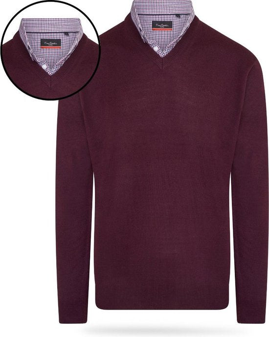 Pierre Cardin - Herren Pullover Mock Pullover - Rot - Größe S