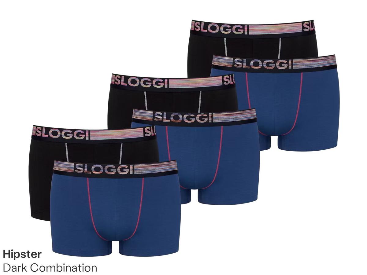 Sloggi Go ABC Natural Hipster-Shorts – 6er-Pack – Größe L – Schwarz