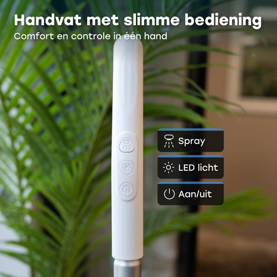 Ølven Elektro-Mopp - Schnurlos - Bodenreiniger - Sprühfunktion - LED-Beleuchtung - 50W - Verstellbar - Weiß
