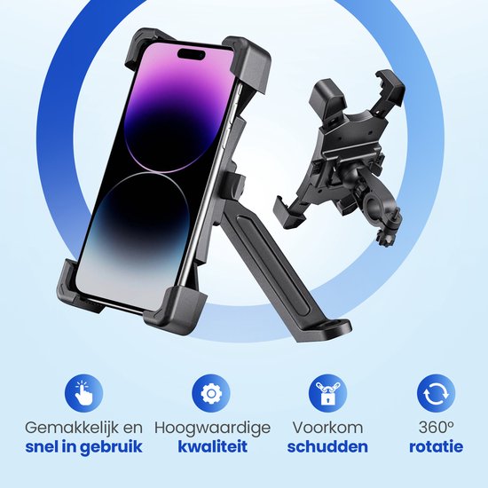Garpex® Handyhalterung Fahrrad & Motorrad - 360° drehbar - stoßfest - universelle Smartphone-Halterung - Anti-Vibration - wasserfest
