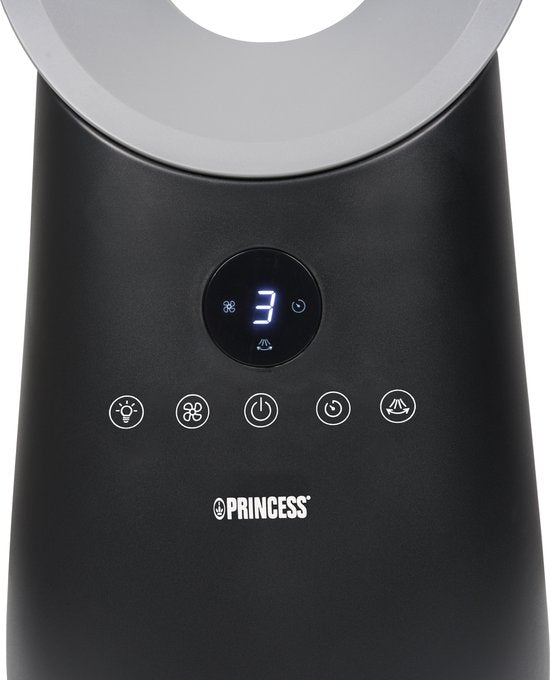 Princess blattloser Turmventilator – 70 W – mit Fernbedienung – Blattloser Ventilator – LED-Anzeige – 4 Geschwindigkeitsstufen – Schwenkbar – 351590