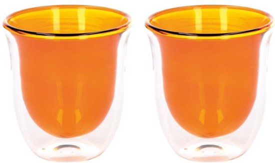 La Cafetière Kaffeeglas Kern 220ml Doppelwandig Orange 2 Stück