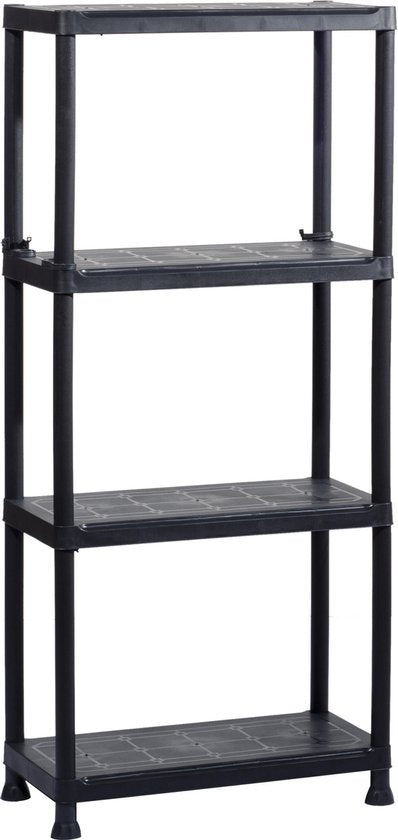 Keter Regal Plus 60/4 – Aufbewahrungsregal mit 4 Einlegeböden – 60 x 30 x 135 cm – Schwarz