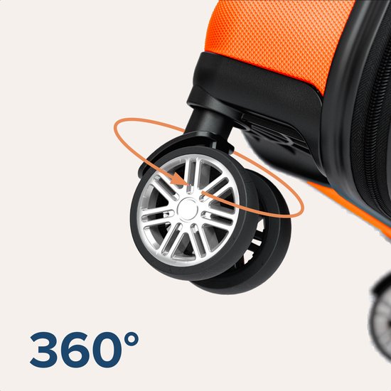 TRVLMORE Handgepäckkoffer – 40 x 30 x 20 cm – Unter-Sitz-Gepäck – 24 l – Zahlenschloss – 4 Rollen – Orange
