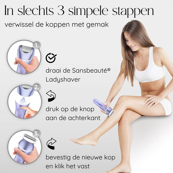 Sansbeauté® 7 in 1 Ladyshaves für Frauen - Gesicht - Achseln - Beine - Epilierer - Trimmer für Frauen & Damen - Bikini-Trimmer Damen - Rasierer Frau
