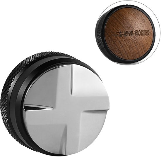 MHW-3BOMBER CD-Kaffeeverteiler – 58 mm Verteiler mit einstellbarer Höhe und Holzoptik