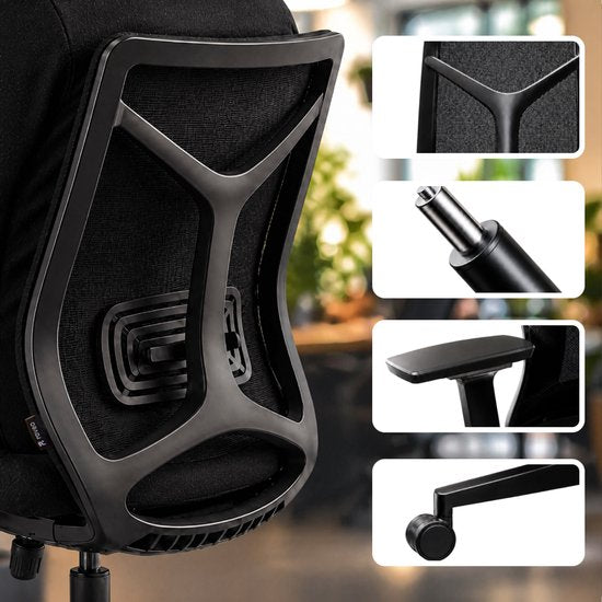 Roveo Ergonomischer Bürostuhl – Office-Gaming-Stuhl – Gaming-Stuhl für Erwachsene – Gaming-Stuhl – Schwarz