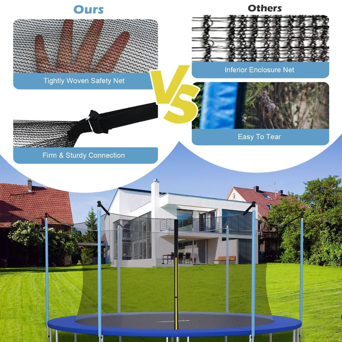 Coast Ã˜305 cm Trampolin Sicherheitsnetz für Gartentrampoline schwarz