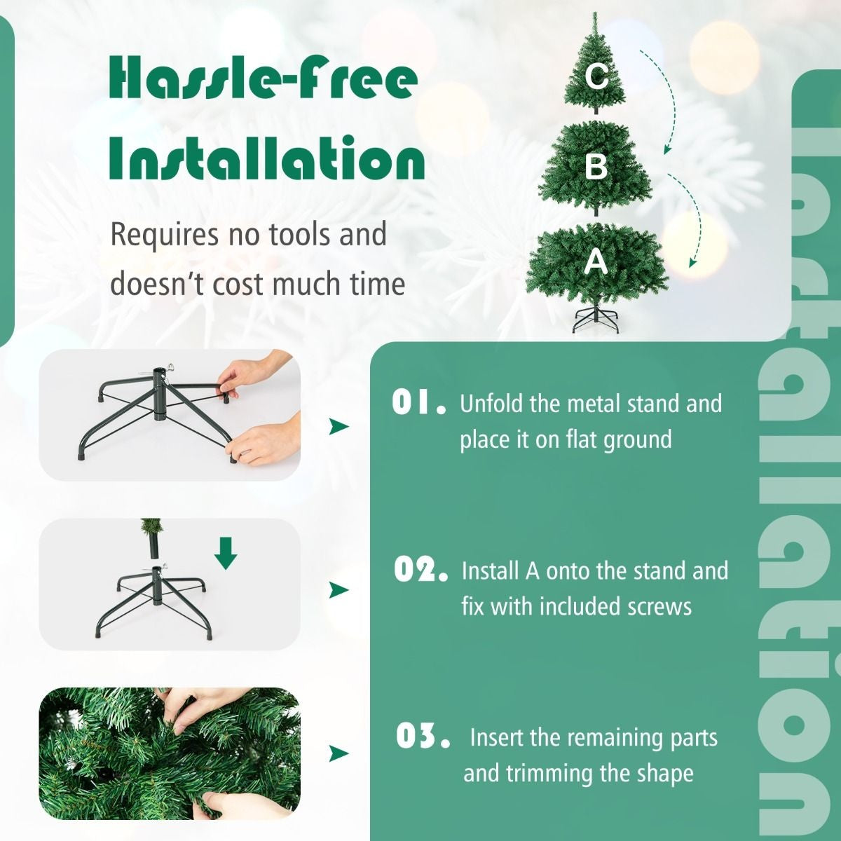 Künstlicher Weihnachtsbaum Coast - 180cm - Realistischer Weihnachtsbaum mit 1000 Zweigen - für drinnen und draußen geeignet - Grün