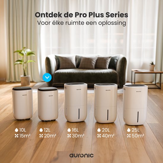 Auronic Luftentfeuchter und Luftreiniger - Pro Plus Serie - Schlafzimmer und Wohnzimmer - Entfeuchtet 12L pro Tag im Haus - Waschtrockenfunktion - Weiß