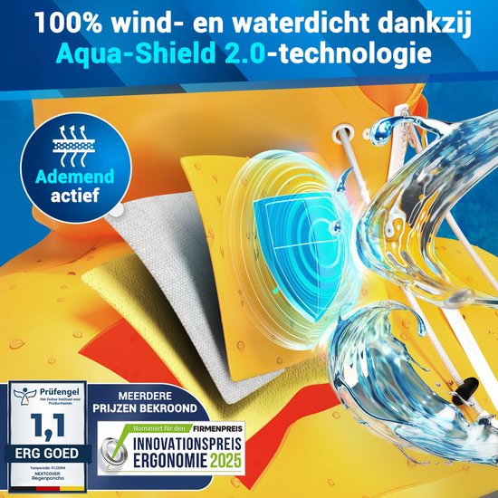 Nextcover Regenponcho Fahrrad für Damen und Herren | Regencape mit AquaShield 2.0 Technologie, wind- und wasserdicht | Ideal zum Radfahren, Wandern und Angeln | Fahrradponcho Erwachsene Unisex Fit | Poncho