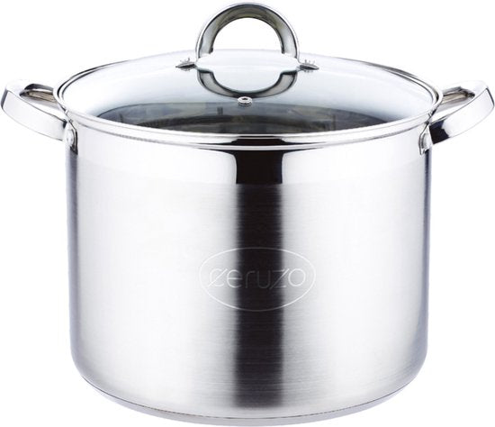 Ceruzo Edelstahl-Suppentopf – Ø 26 cm – H 19 cm – 9,5 Liter – Eintopf-Topf – Induktion