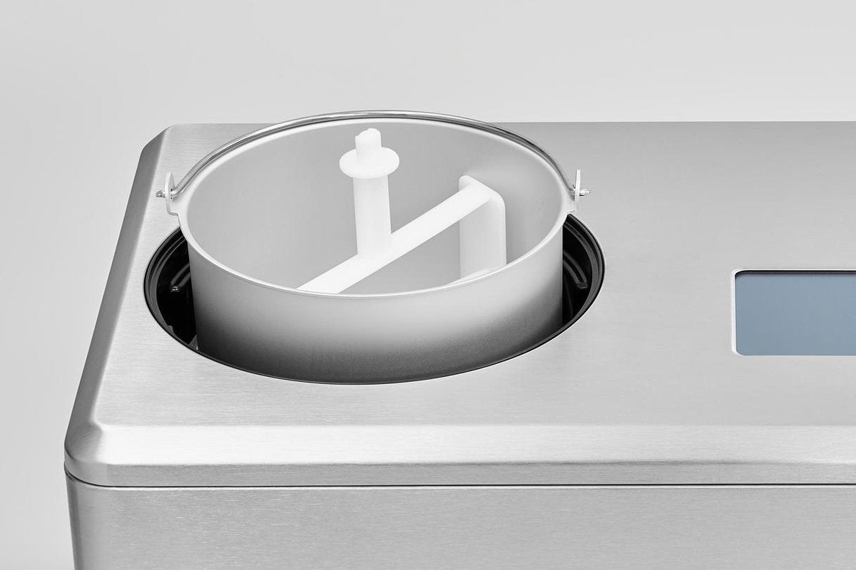 Solis Gelateria Pro Touch Eismaschine - Selbstgefrierend - Für Eis & Joghurt - Edelstahl - Silber