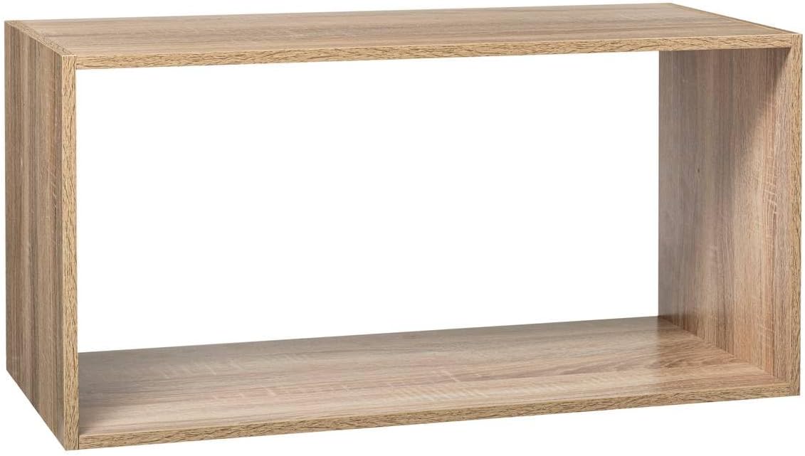 5Five Wandregal Mix Nature – Eiche – Schwebendes Wandregal – Rechteckig – 69 x 34 x 32 cm