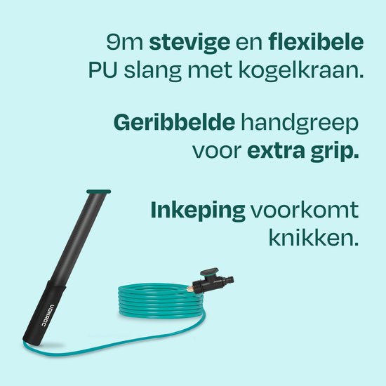 VONROC PRO 3K Vollcarbon-Teleskop-Waschbürste – 6,5 m – inkl. 5-flächigem Bürstenkopf, 9 m Wasserschlauch und Seifenspender