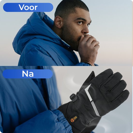 Qualitá® Beheizte Handschuhe - Beheizte Handschuhe - Wasserbeständig - Elektrische Handschuhe Größe M - Mit Touchscreen-Kompatibilität - Wintersport - Wiederaufladbar -