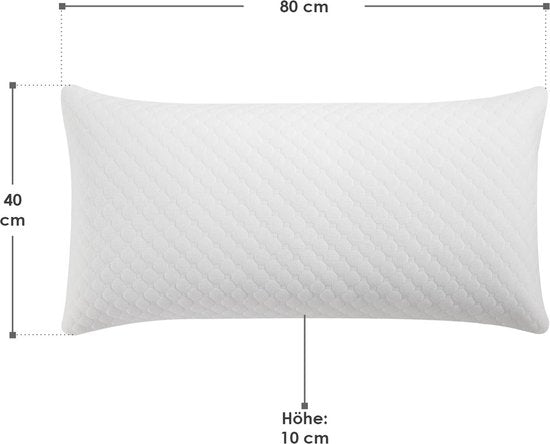 Juskys 2 Stück Kopfkissen / Schlafkissen / Kopfkissen - 40 x 80 cm - Memory Foam