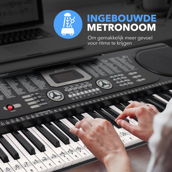 Finesse Keyboard Piano met Standaard & Accessoires - 61 Keys - Elektrische Piano - Kind - New Orleans