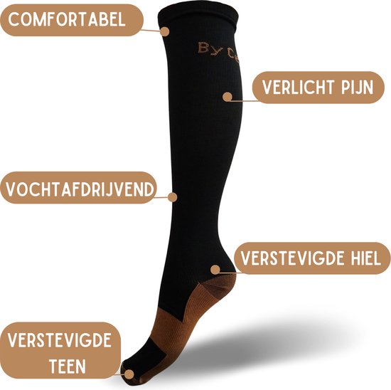 Kompressionssocken 3 Paar - Stützsocken Damen und Herren - Kompressionssocken - Laufsocken - Sportsocken - Größe 36-40 S/M