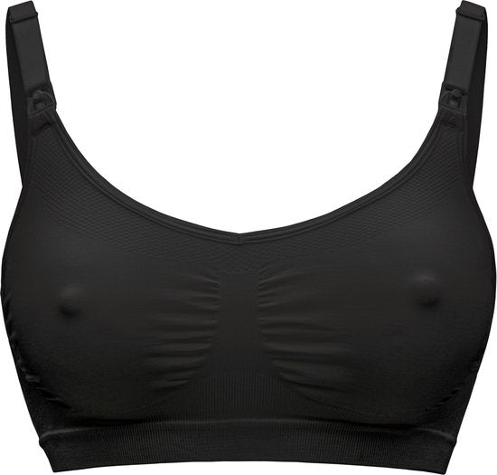 Medela Keep Cool BH – Nahtloser Still-BH – Schwangerschafts-BH mit 2 atmungsaktiven Zonen – Soft-Touch-Material – Schwarz – Größe L