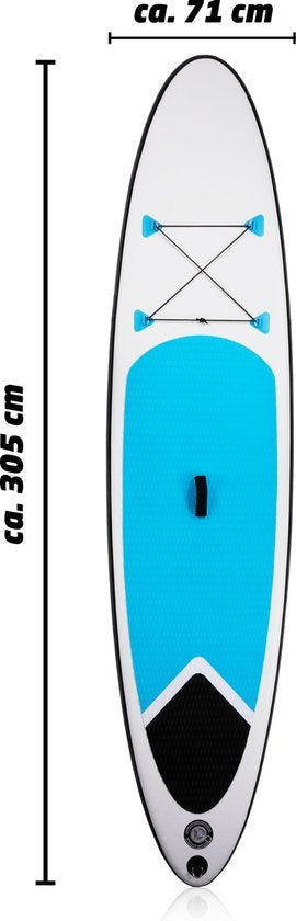 Dunlop Aufblasbares Sup Board mit Zubehör - Blau/Weiß - 305 x 71 x 10 cm