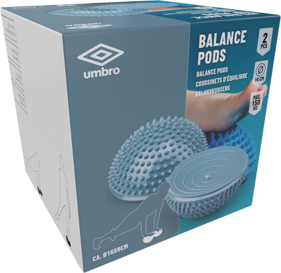 Umbro Balance Ball - 2 Stück - ⌀ 16 x 8 CM - bis zu 150 KG - Balance Sheet - Balance Sheet - Blau