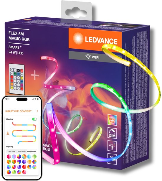 Ledvance Smart+ Wifi Flex Magic RGB – Flexibler RGB-LED-Streifen – 5 Meter – 4er-Set