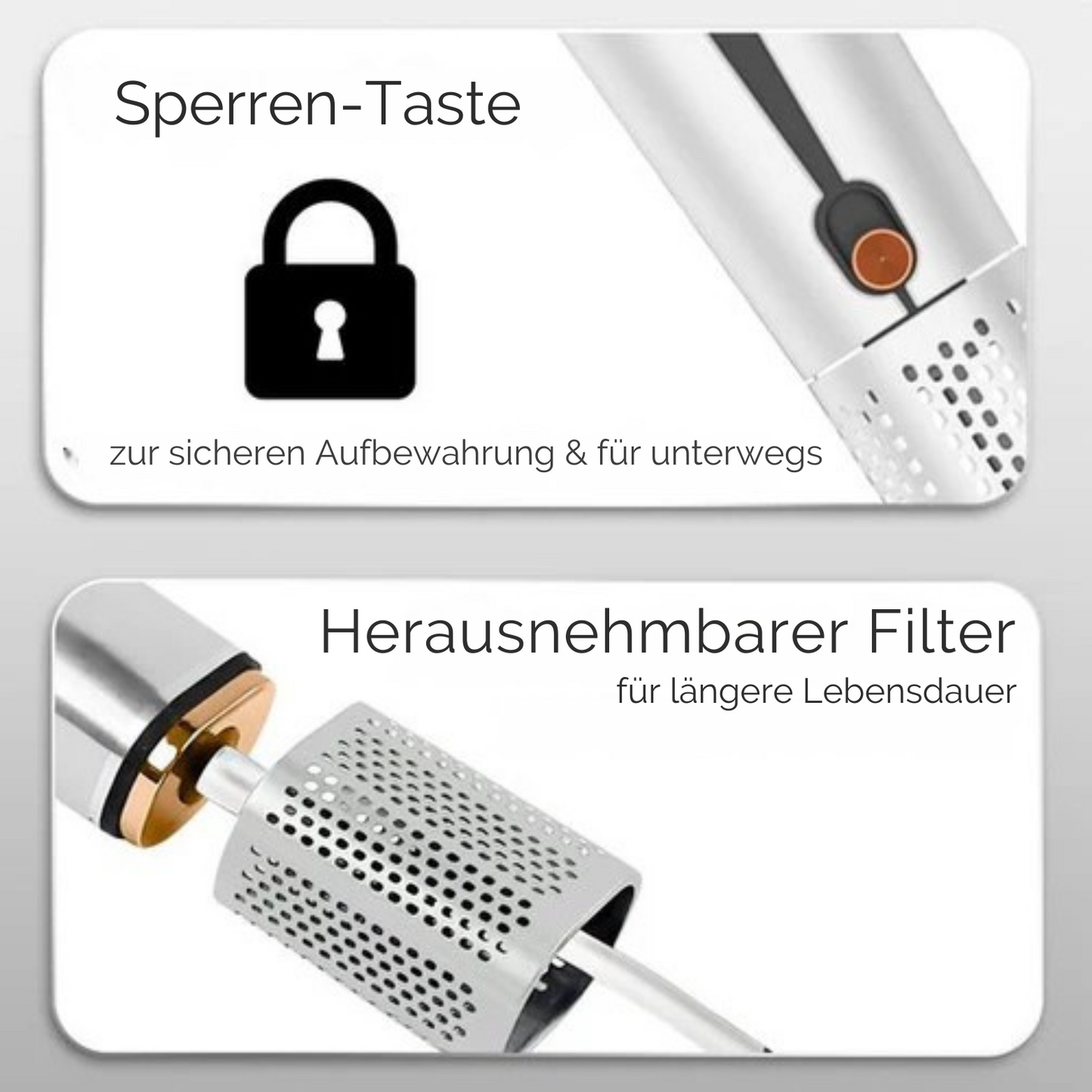 Sansbeauté® Sanstraight Glätteisen - 2-in-1 Airstraight - Haartrockner & Glätteisen - 80℃ bis 140℃ - Weiß
