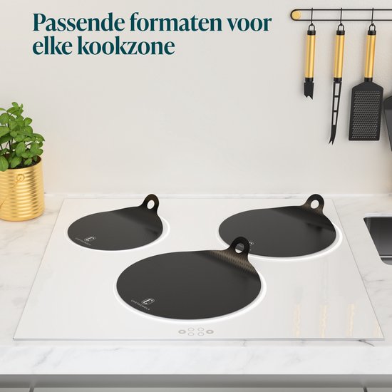 Castagnola Induktionsschutz – Hitzebeständiger Topflappen bis 280 °C – Abdeckplatte für Kochfeld und Induktionskochfeld – Rutschfeste Topflappen-Unterlage – 4er-Set: 1 x 18 cm, 2 x 22 cm und 1 x 24 cm