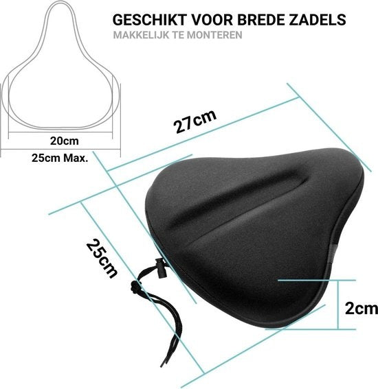 TIKKENS® Sattelüberzug - Memory Schaum & 3D Gel - Wasserdicht - Schwarz