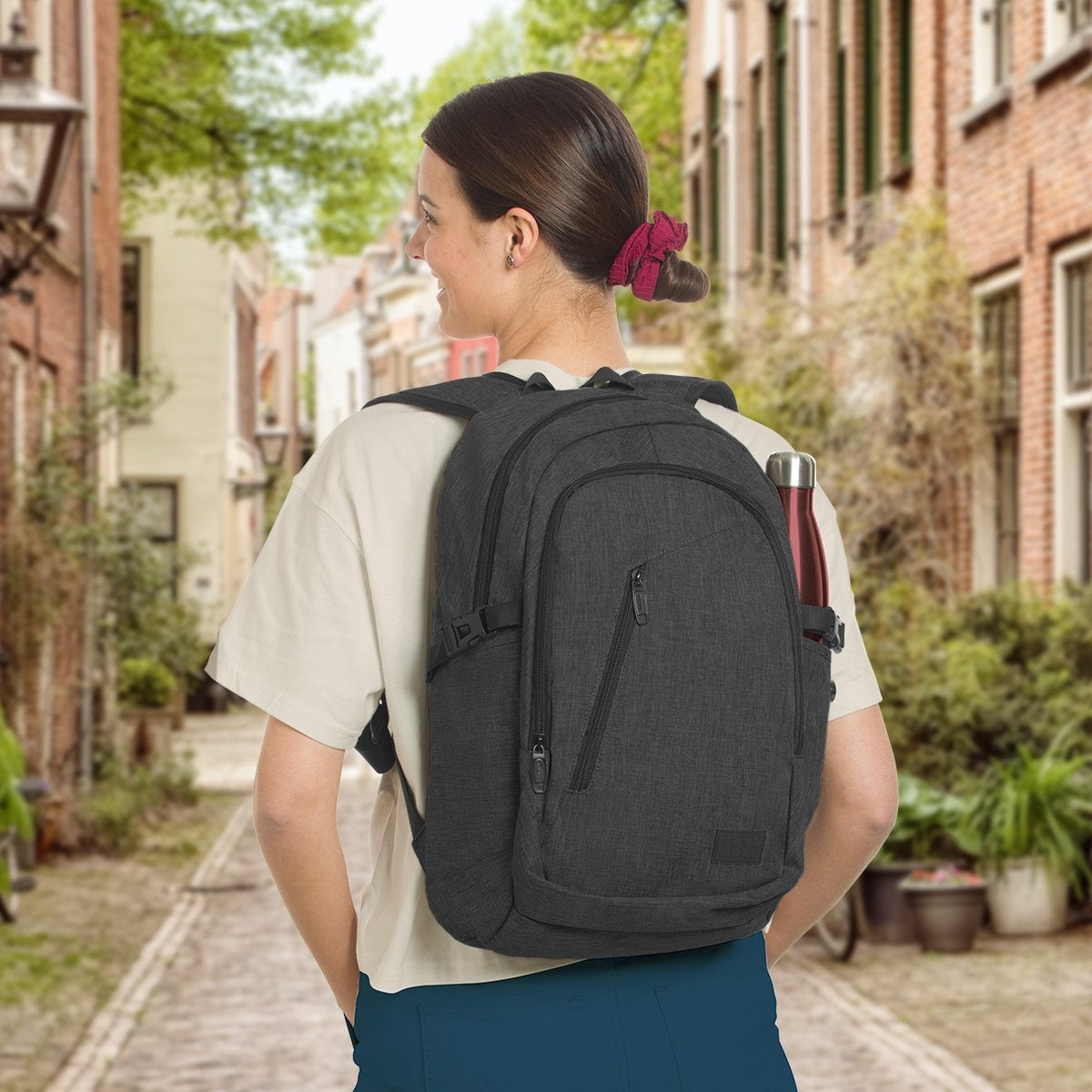TRVLMORE Rucksack - 25L - 15.6 Zoll - Laptop-Rucksack - Schultasche - Unisex - Spritzwassergeschützt Anthrazit