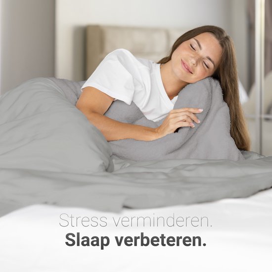 CozySense® Weighted Blanket 8 kg - Gewichtsdecke - Gewichtsdecke mit GLASS-Flow® Druckverteilung - Inklusive waschbarem Bezug - 140x200 cm - Grau