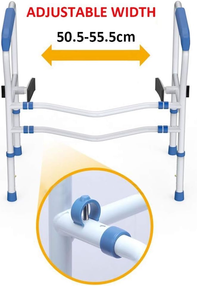 BODHIS Toilettenständer - Verstellbar & Anti-Rutsch - max 113 kg - 55,5 x 50,5 x 80,5 cm - Weiß