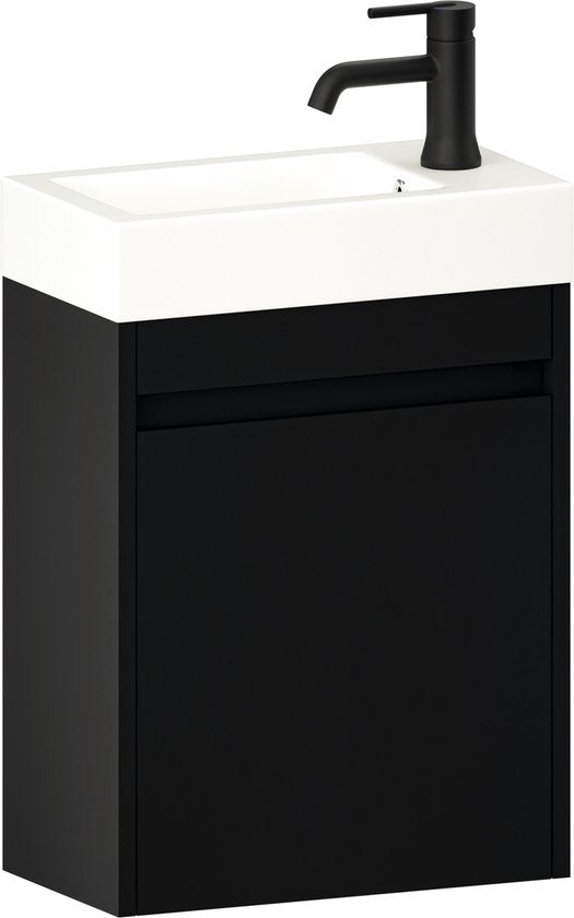 Mirlux WC-Schrank, mattschwarz – Waschbeckenunterschrank – WC-Schrank – WC-Möbel – 40 cm