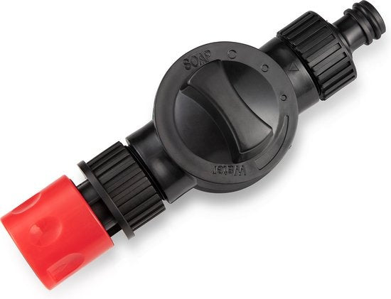 Umuzi Cleaning - Teleskop Waschbürste - 7m - Mit Seifenspender & Zubehör - Schwarz/Rot